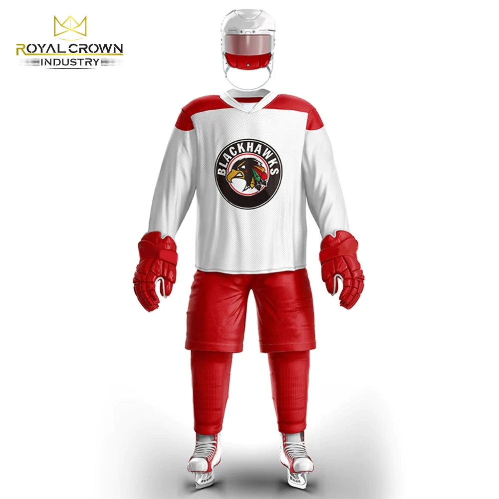 
100% Polyester Team Breathable Field Hockey Jersey Men Sublimation Ice Hockey Uniform 