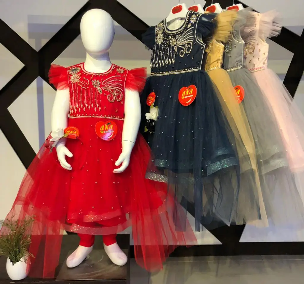 Hand Work Party work dress kids choice butterfly fancy design party wear dress