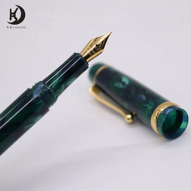 JX-l2 Awesome office school supplies natural acrylic resin fountain pen promotional gift ink pens
