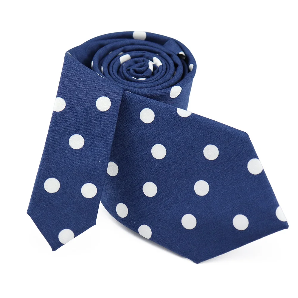 Мужские классические галстуки с принтом в горошек, индивидуальный синий цвет, галстук из хлопка, рекламный список