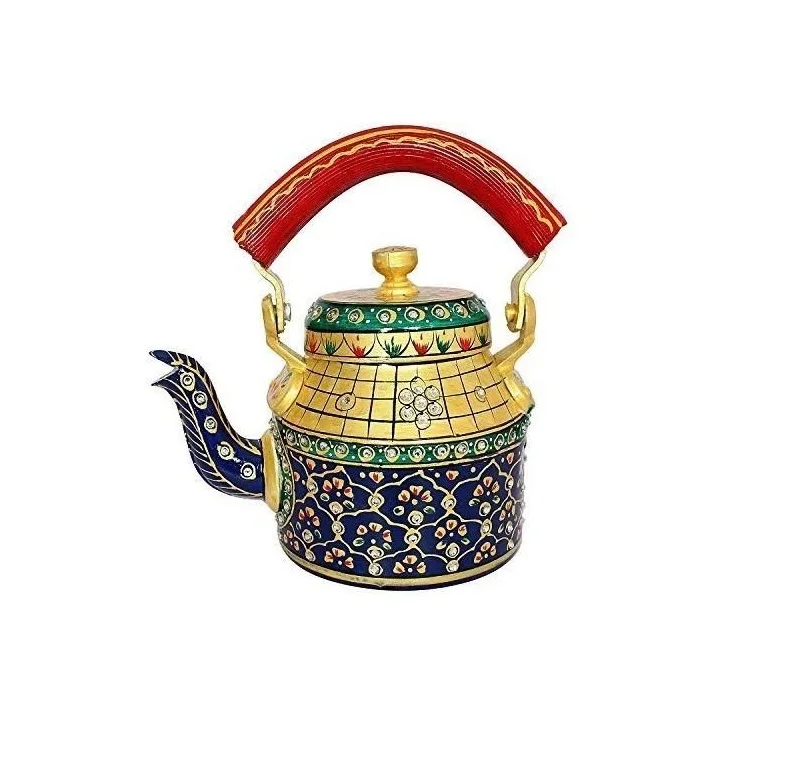 Новый новейший дизайн металлический чайник ручной росписи по оптовой цене в новом дизайне