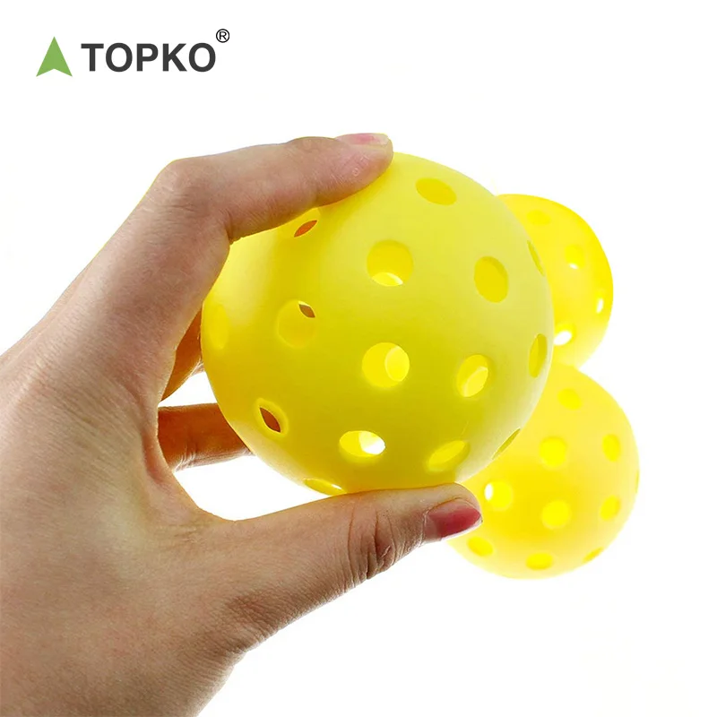 Topko High Quality Plastic Pickle Ball for Outdoor Courts 40 holes Pickleball Balls Indoor and Outdoor Sports Golf Practice Ball