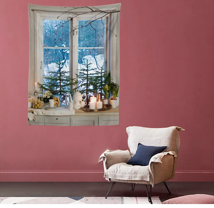 150x200 Зимний снег арт Арктический круг праздничный Досуг праздничный настенный гобелен