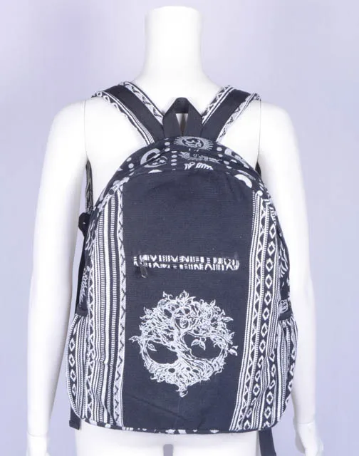 Tree of Life Himalayan Highland Aztec Bohemian Hobo Multipurpose Hot selling Trendy Tribal Canvas vintage Backpack HGBB 258 A