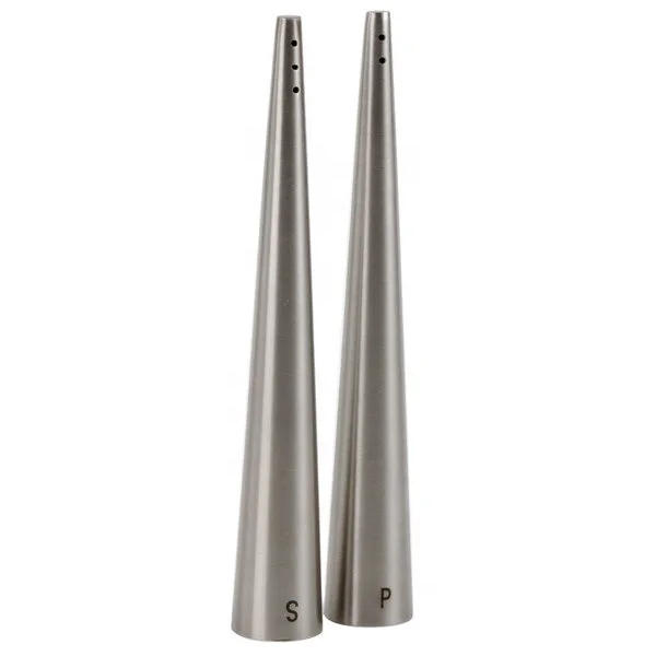 Stainless Steel Metal Conical Salt and Pepper Shakers