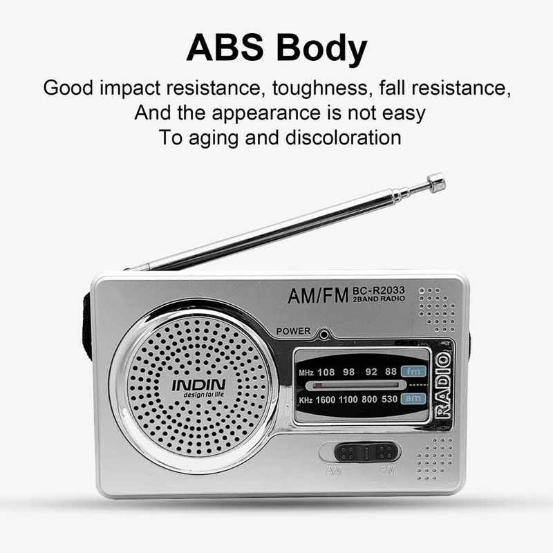 Portable Emergency AM FM Radio Telescopic Antenna Full Band Portable Radio Receiver