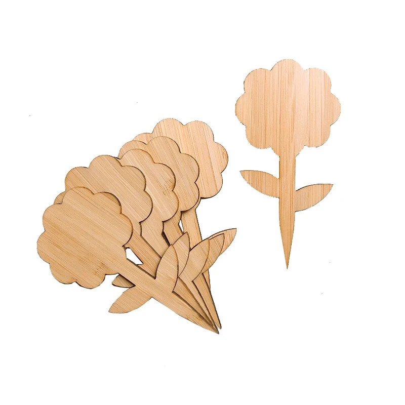 Custom Potted Plants Herbs Wood Garden Stakes With 1 Marker Pen Plant Sign Tags