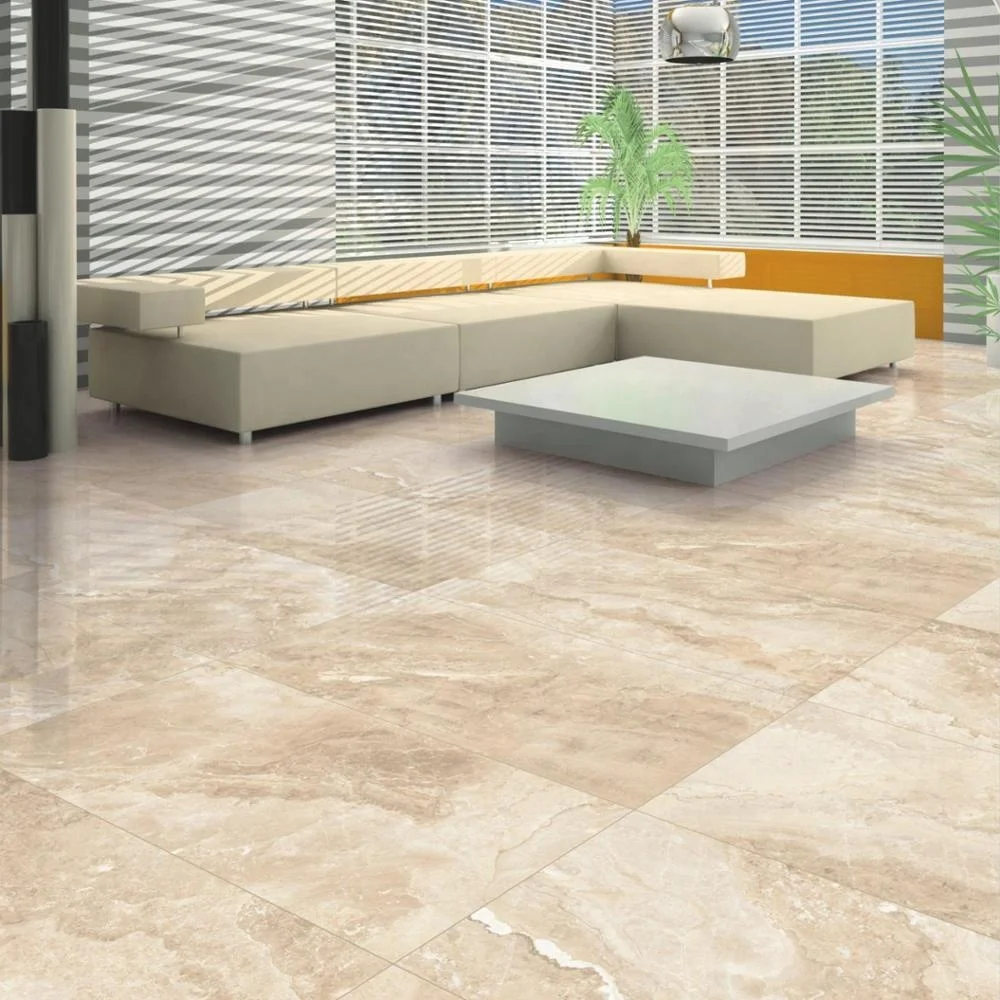 Глянцевая фарфоровая плитка для пола цвета слоновой кости 600x1200 мм 60x120
