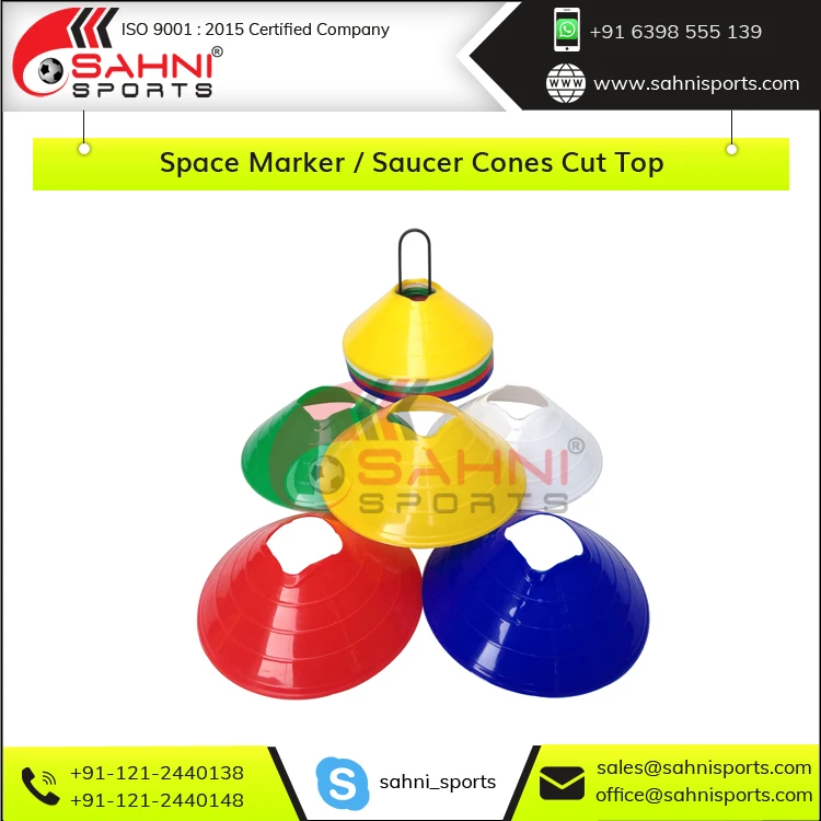 High Quality Soft Plastic Made Cut Top Space Marker / Saucer Cones Manufacturer