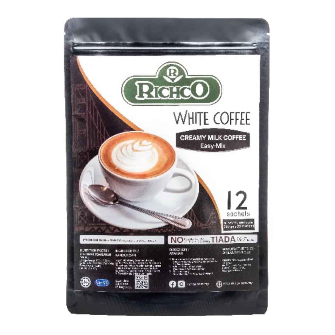 Instant Coffee High Quality Richco Instant White Coffee Powder Delicious 3 in 1 Coffee HALAL (12 x 30gm)