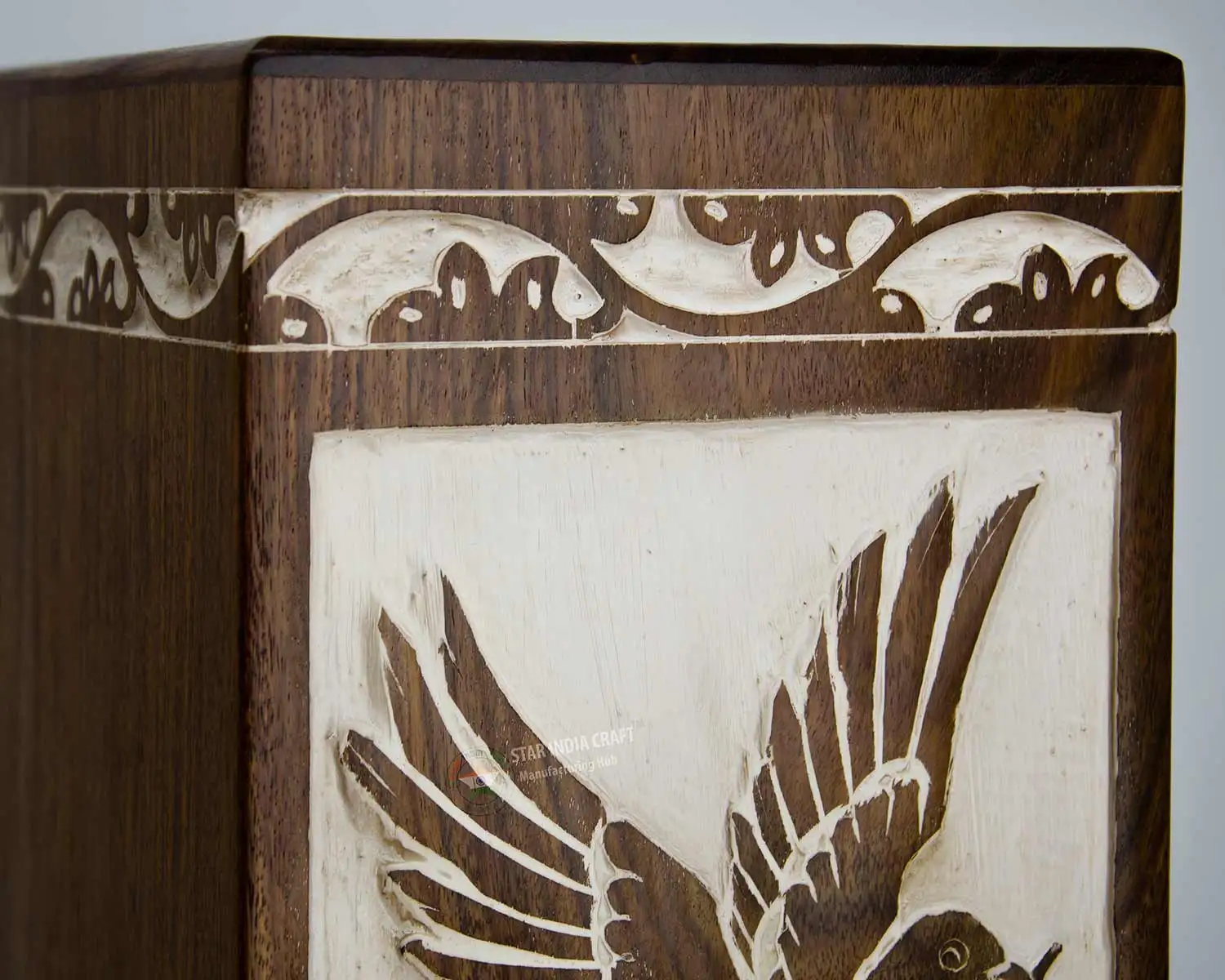 Rosewood Tree of Life Cremation Wooden Urns for Human Ashes - Adult Large Urn for Ashes