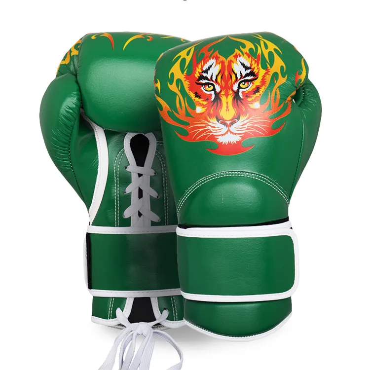 Перчатки боксерские красные с тигровым принтом