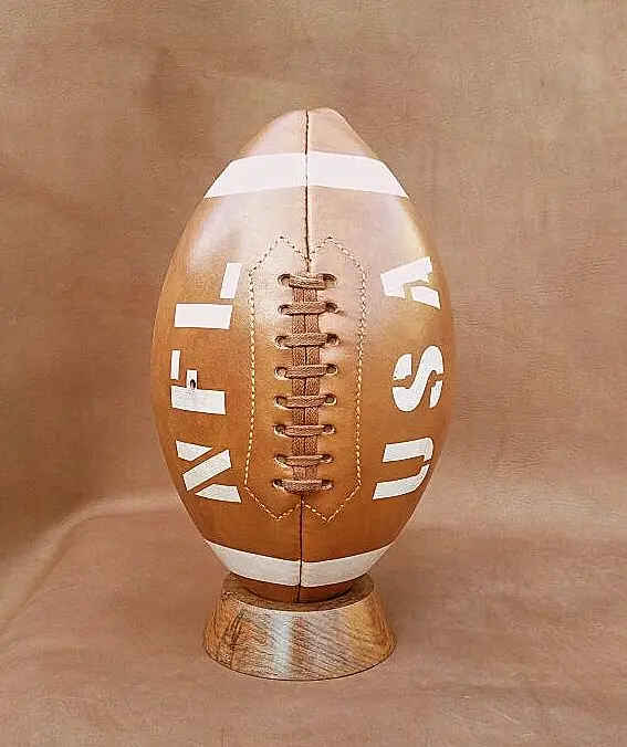 American Football | Soccer | 100% Cow Leather | Vintage Retro Antique | Size 5 | Tan | Free Customization & Sample