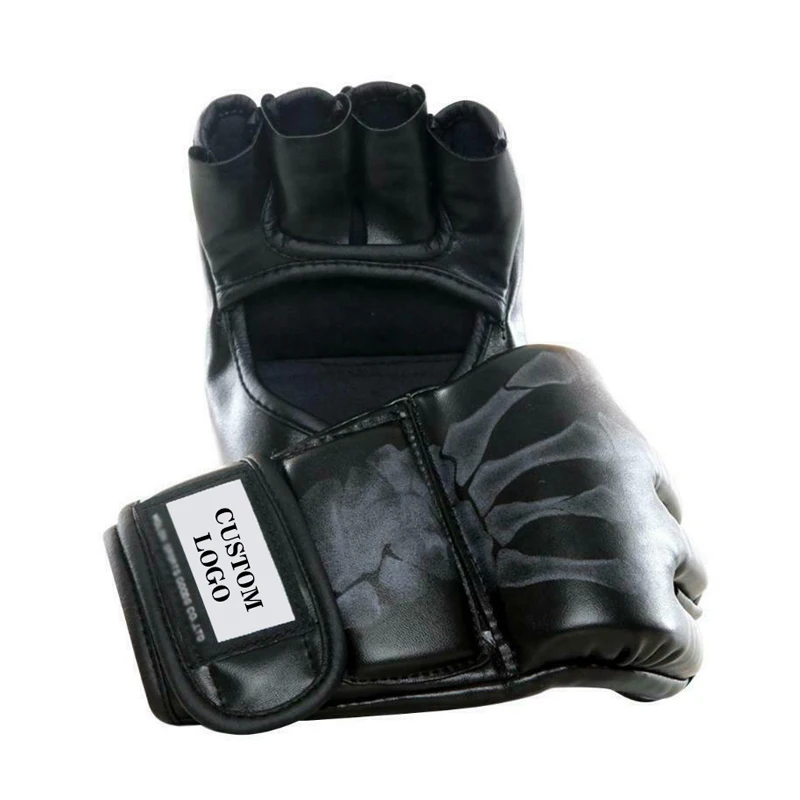 OEM Service Men Punching MMA PU Boxing Gloves Pakistan Made Best Price Men Half Finger MMA Gloves For Sale