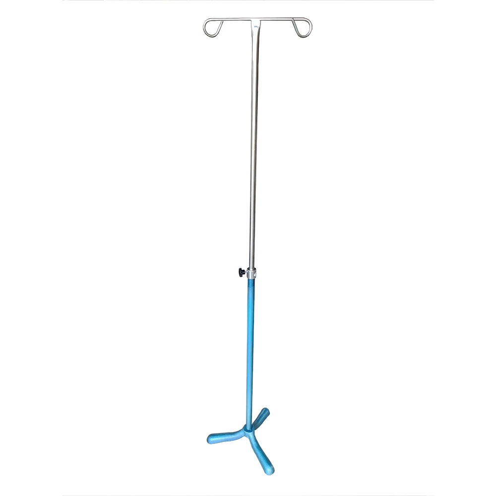 Медицинская нержавеющая сталь капельная подставка для инфузии с двумя крючками ручная Регулируемая