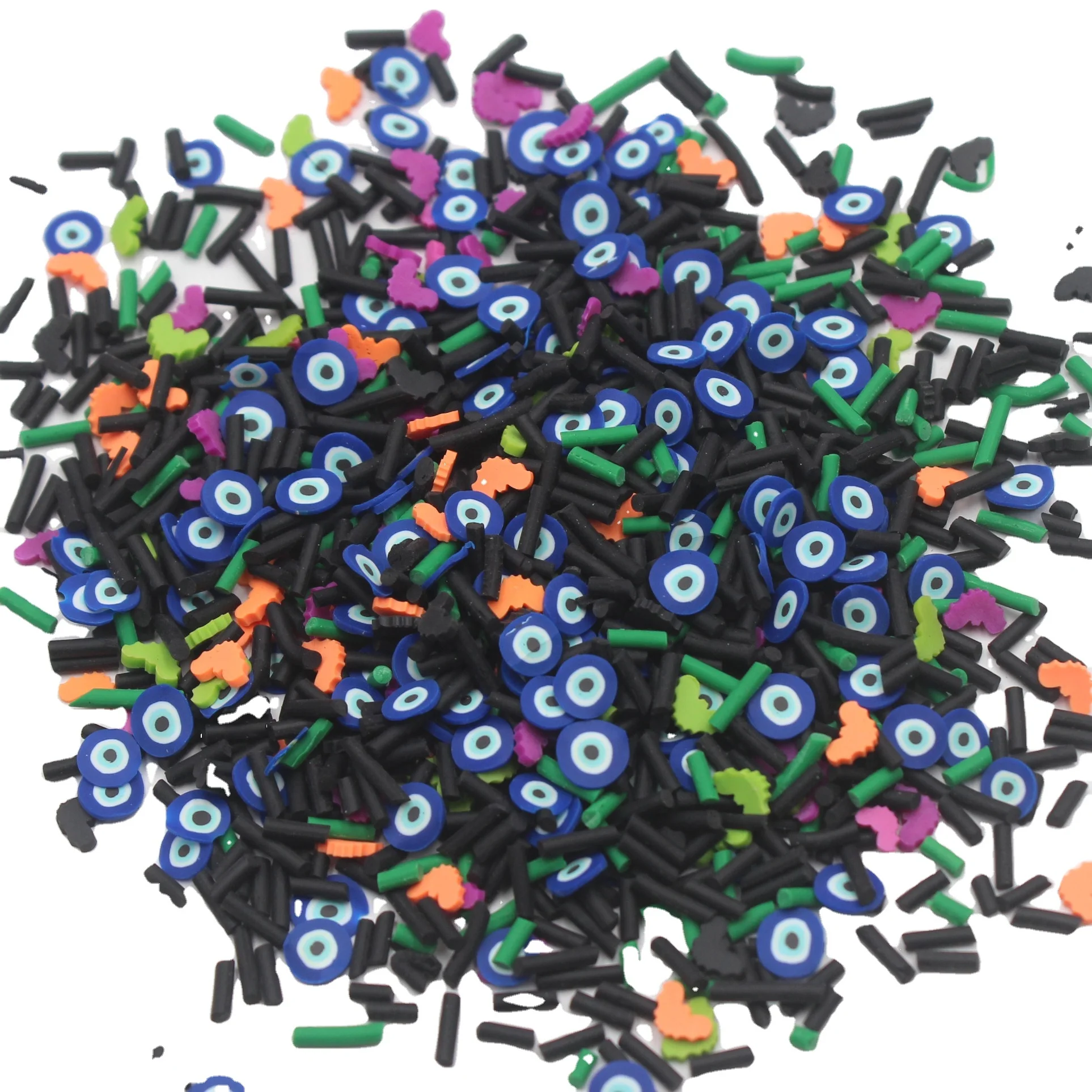 1KG/Bag Halloween Series Bats Evil Eyes Mixture Polymer Clay Slices Sprinkles for DIY Slime Accessories Shaker Cups