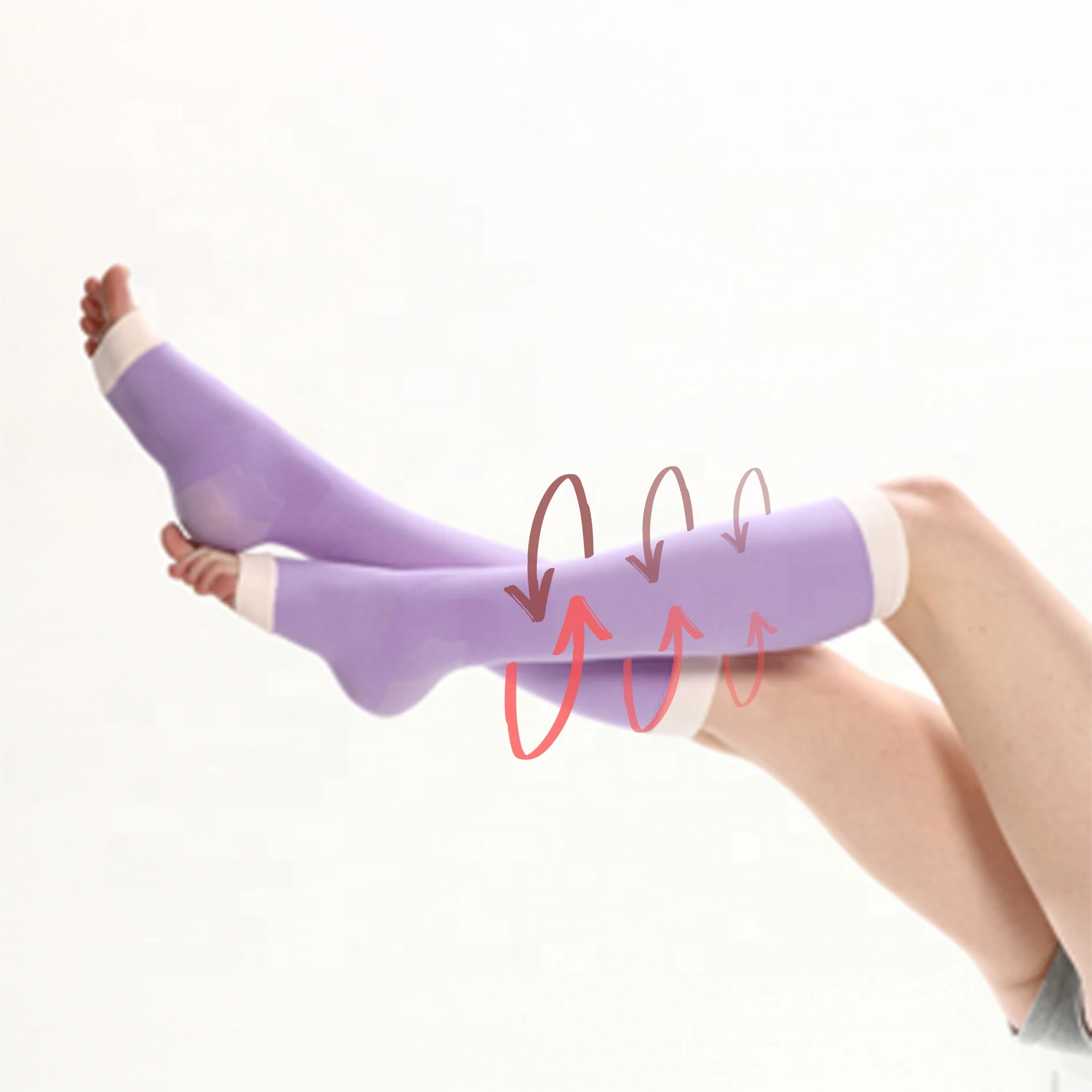 
 Женские компрессионные носки из плотной глянцевой ткани  