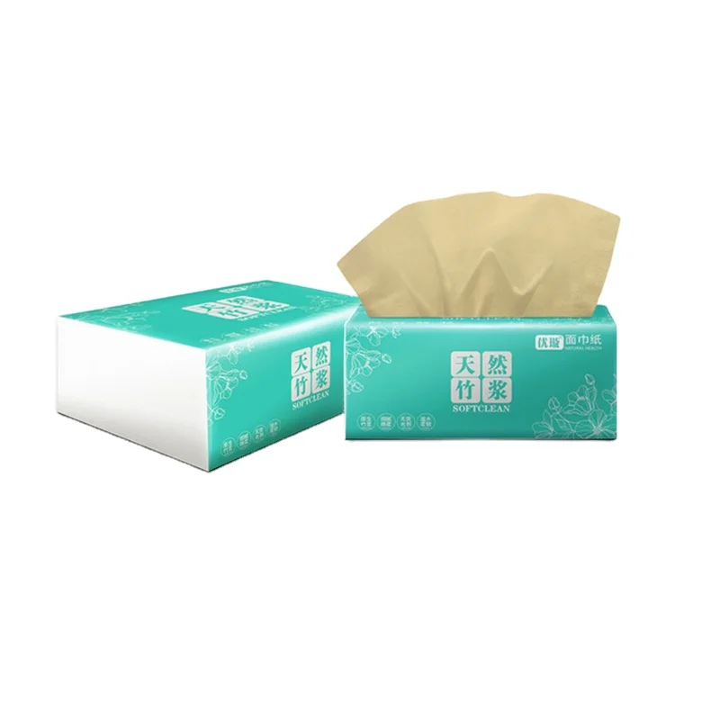 
4 ply soft bamboo pulp cleaning facial tissue paper 