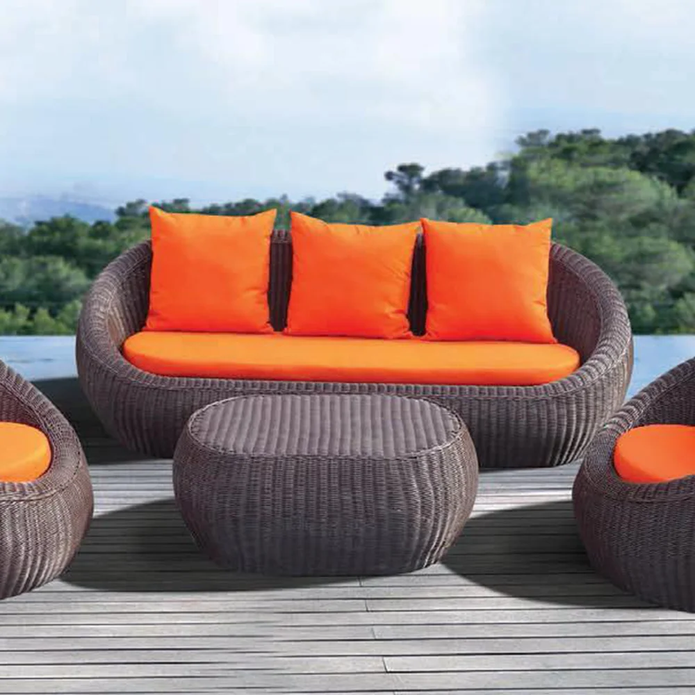 
OC013 - Berlin wicker set with curve shape rattan outdoor furniture garden sofa highly recommend from Vietnam 