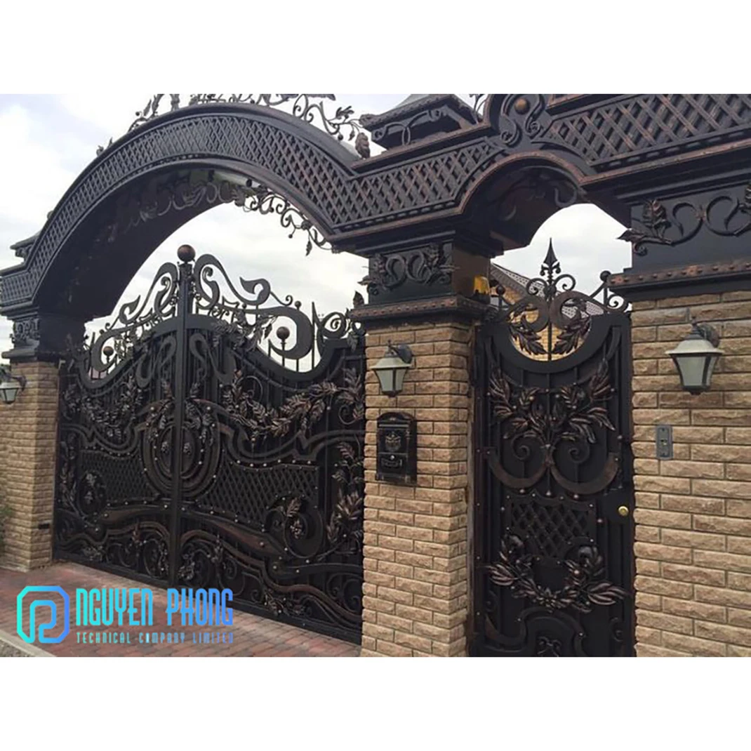 Hot Sale OEM Custom Wrought Iron Main Gate Design