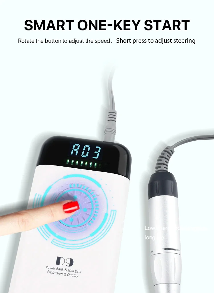 2022 Cheapest Custom product nail drill 0~35000RPM portable rechargeable drill manicure polish machine
