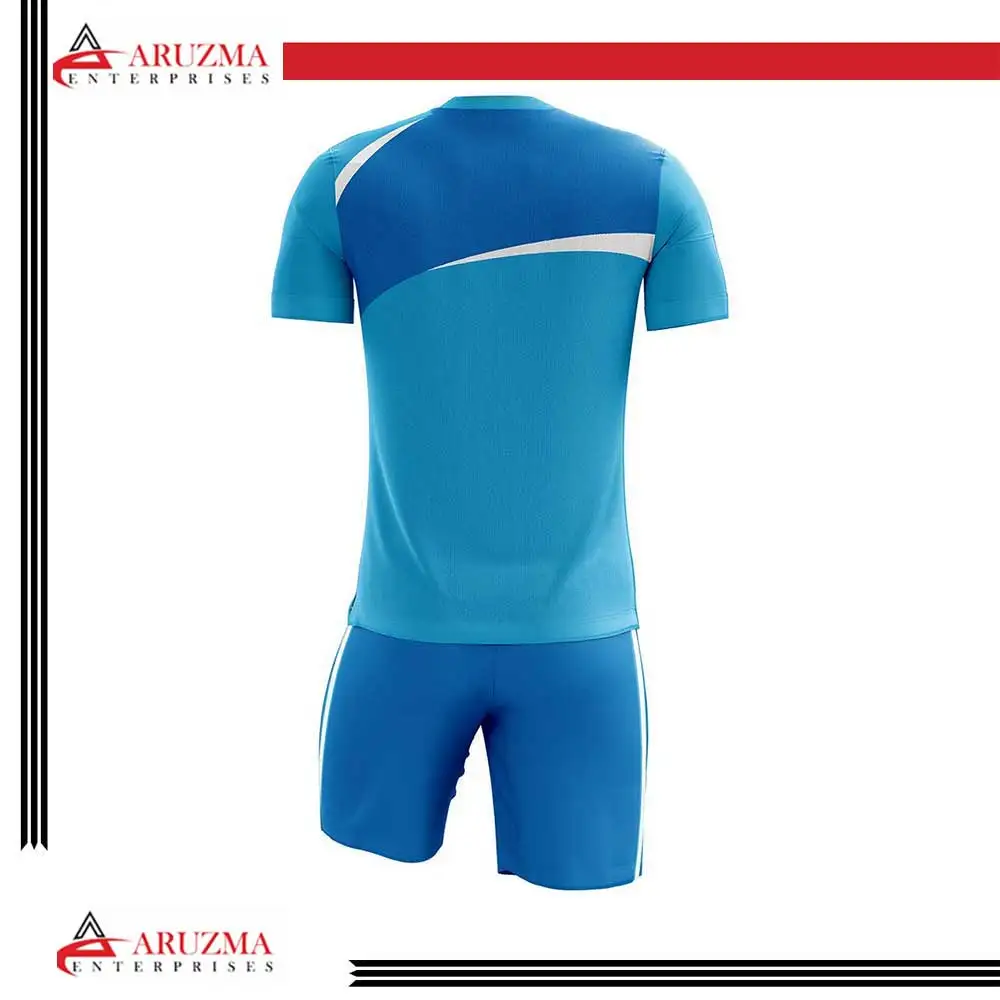 high quality soccer uniform for men 2022 soccer-uniform-designs national teams light blue color soccer wear team set