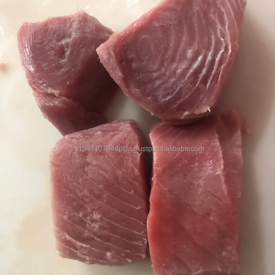Frozen yellow fin Tuna  steak no CO ( natutal) ( Hand cutting)