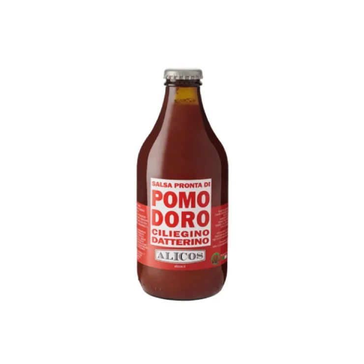 Italian ready to eat food condiment with cherry tomatoes and mini plum tomato sauce bottles for sale