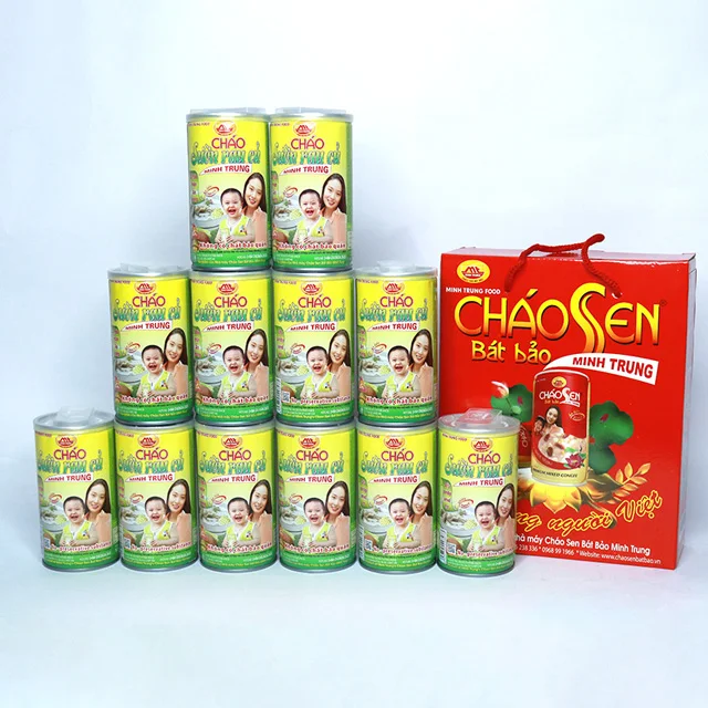 Canned instant Pork Rib and vegetables porridge  from Vietnam - No preservative