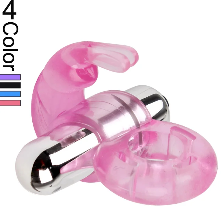 Rabbit Vibrator Cock Ring Vibrating Bullet Delay Stimulator Mens Couples Sex Toy