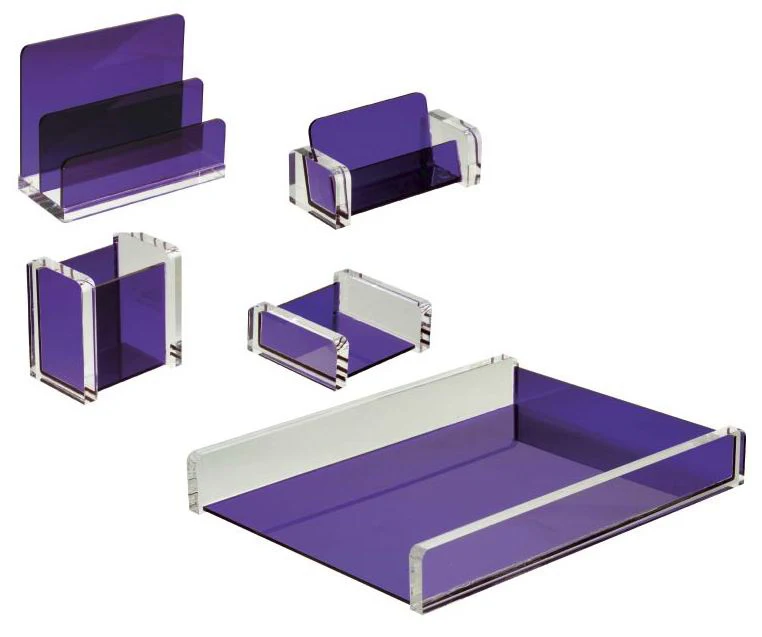 Manufacturer Customized Acrylic Desktop Stationery Set_Pencil Cup_ Letter Holder_ Memo Holder_ Card Holder_ Paper Tray