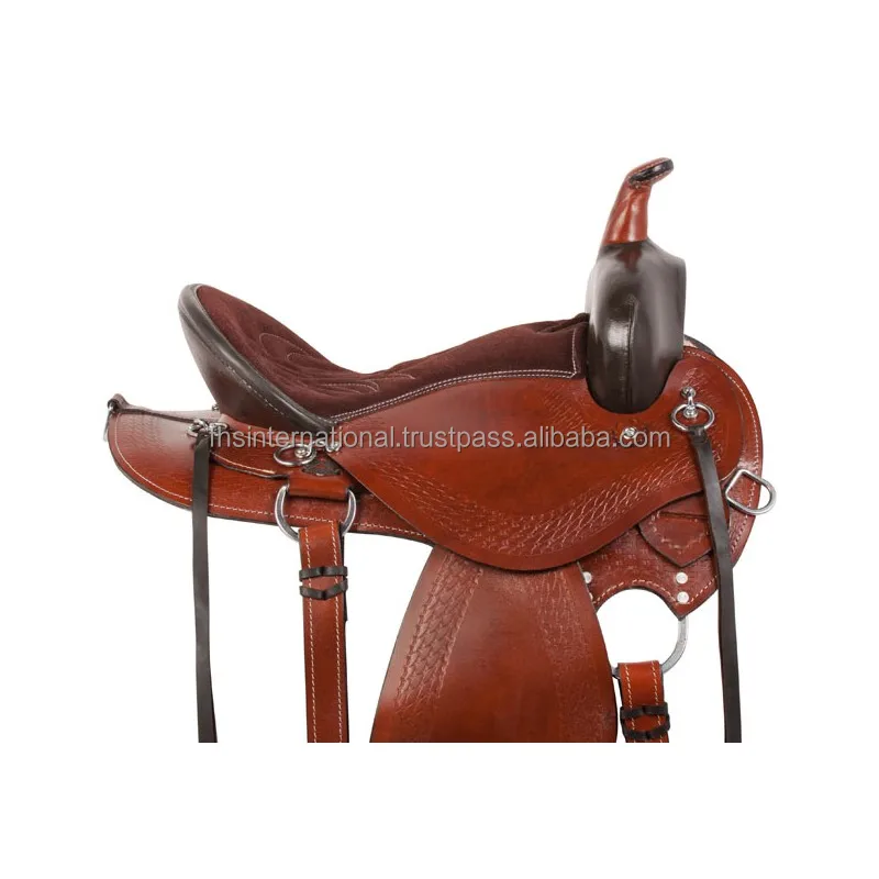 Best Quality - Western Horse Saddle - Deep Seat - Round Skirt- Fiber Glass Tree