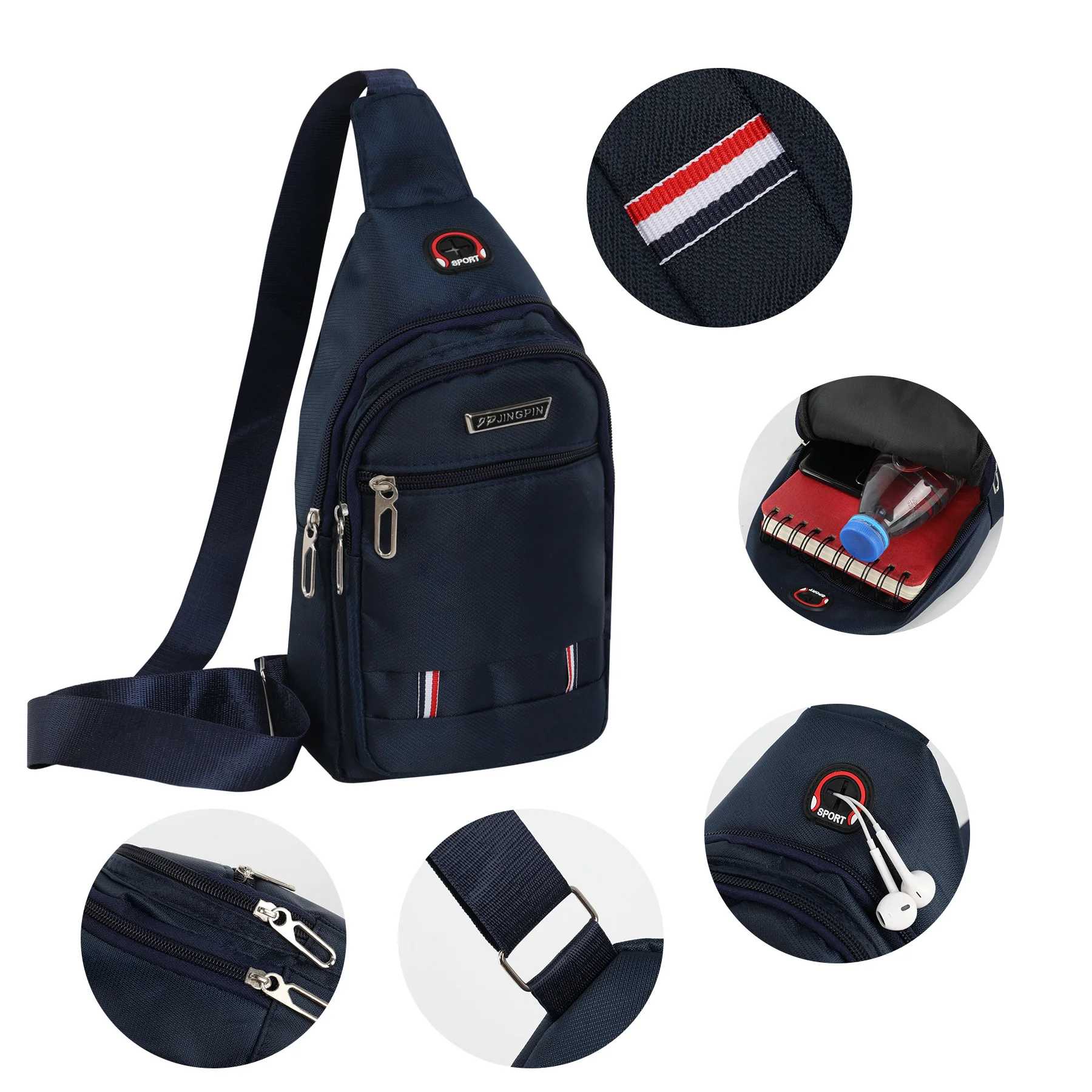 
New Design Casual Custom Logo Outdoor Sports Men Messenger Bag Wholesale Shoulder Cross Body Chest Bag Pack Sling Bag With Logo 