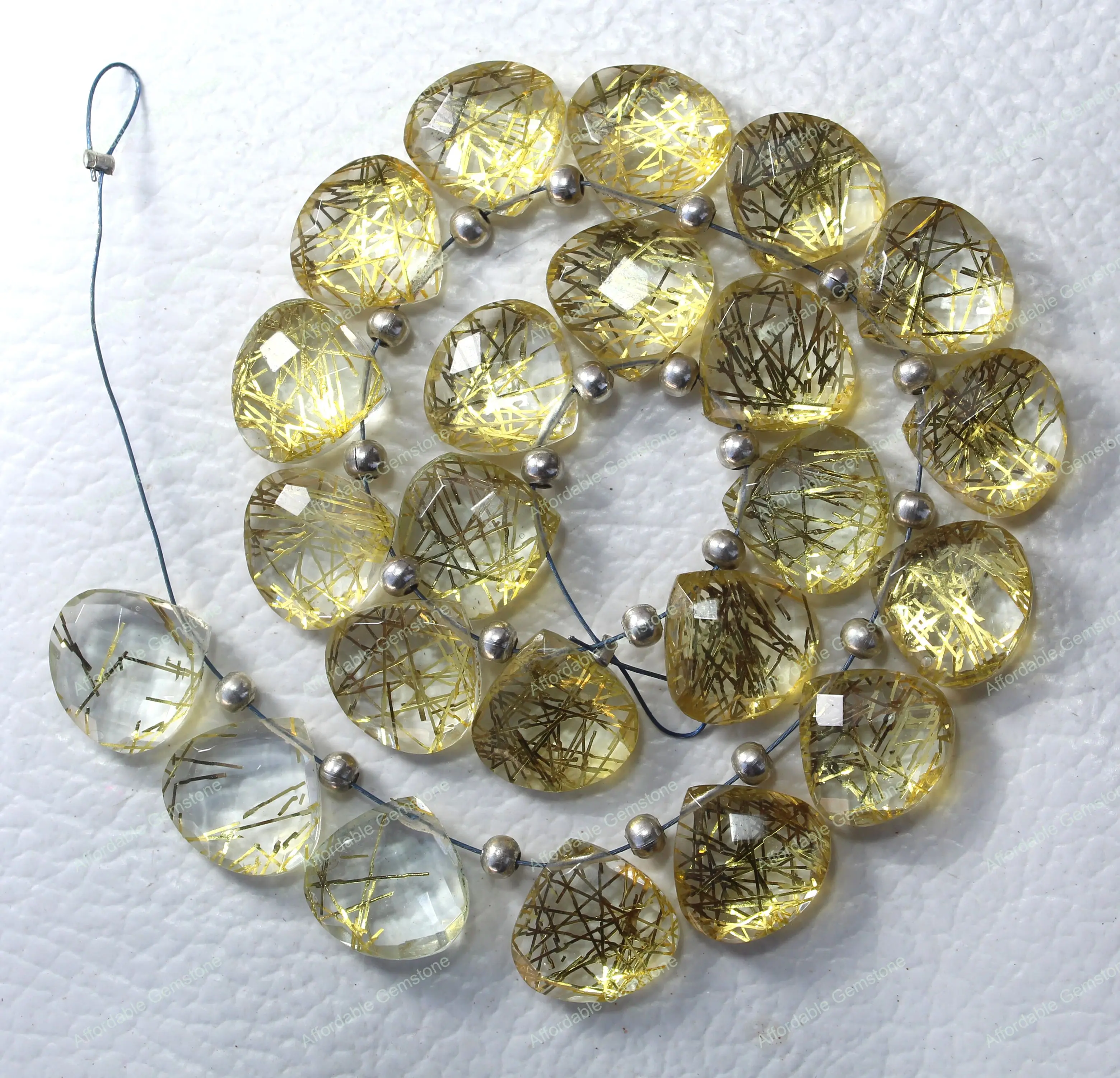 Медный Рутиловый драгоценный камень в форме сердца, граненый драгоценный камень, ювелирные изделия, полированные драгоценные камни, ювелирные изделия, Рутиловый Размер 12x12 мм