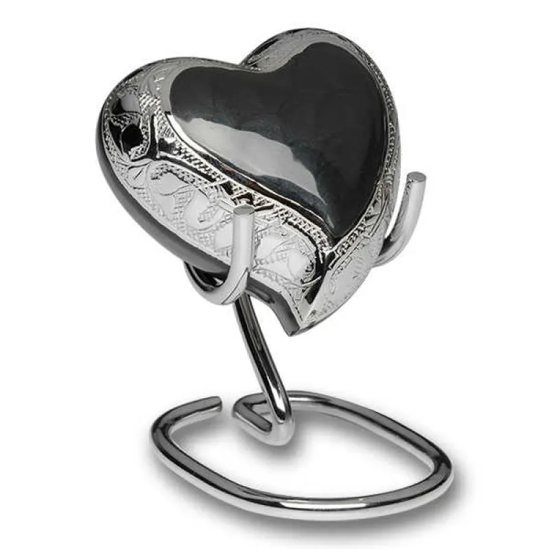 Brass Red Small Keepsake Heart Cremation Urn For Ashes, Mini Heart for Funeral Ashes Metal Brass/Aluminum