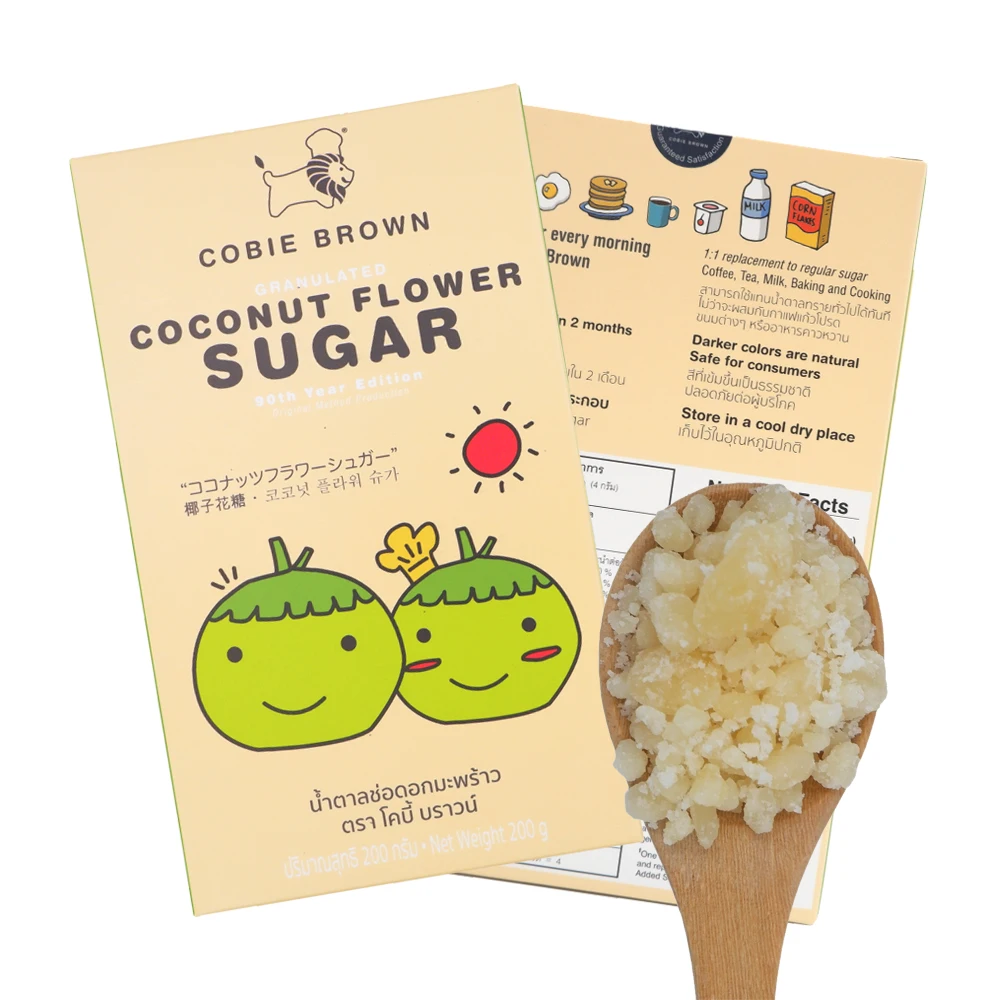 High Quality Healthy Sugar-Coconut Flower Sugar Granulated 200g. Palm Sugar from Thailand