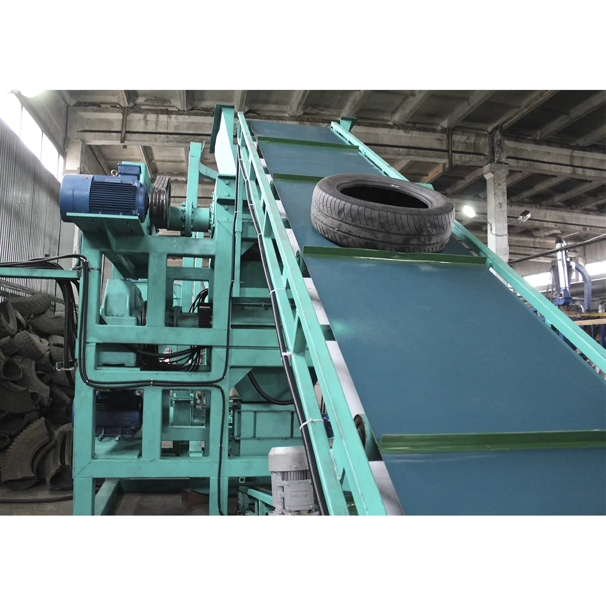 Used car tires recycling plant ATR-500 for used tires processing and extract metal and textile cords