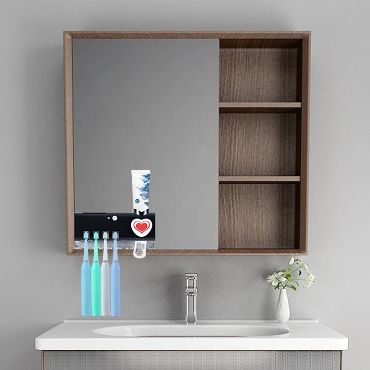 Disinfection 99.99% Sterilization Rateportable UV Toothbrush Sterilizer With Toothpaste Squeezer Holder