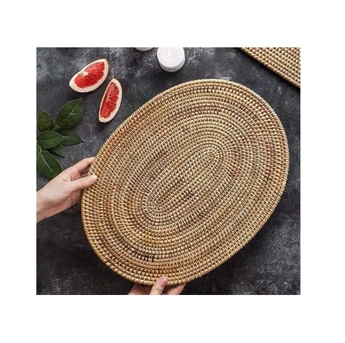 Маленькая плетеная подставка из ротанга для горячих чашек вашего дома натуральный ротанговый цвет