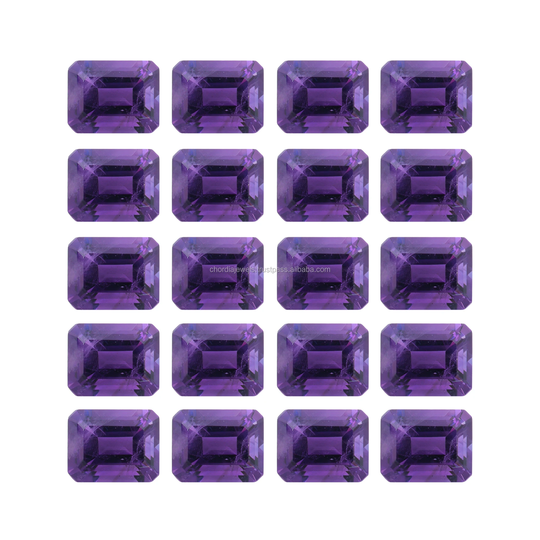 5x3mm-10x8mm High Quality Natural Purple African Amethyst Octagon Emerald Cut Faceted Loose Gemstone