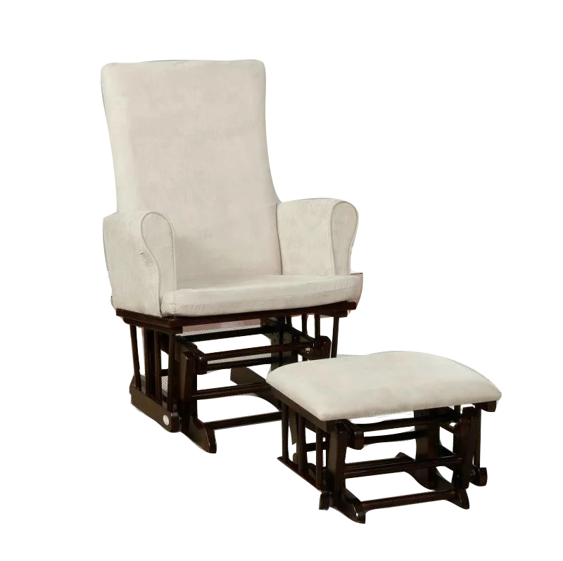 Vietnam Living room furniture fabric cushion glider rocker chair with ottoman