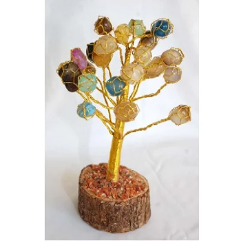 Новейший камень с золотистой проволокой 100BDS драгоценный дерево чакра хрусталь натуральные камни минералы рейки бонсай для медитации