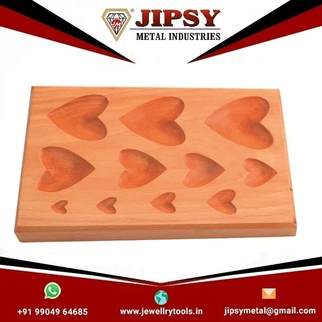Wooden Pear Shaped Non Marring Dapping Doming plates Block with 11 Cavity Jewelry Making Metal Forming Shaping Tool