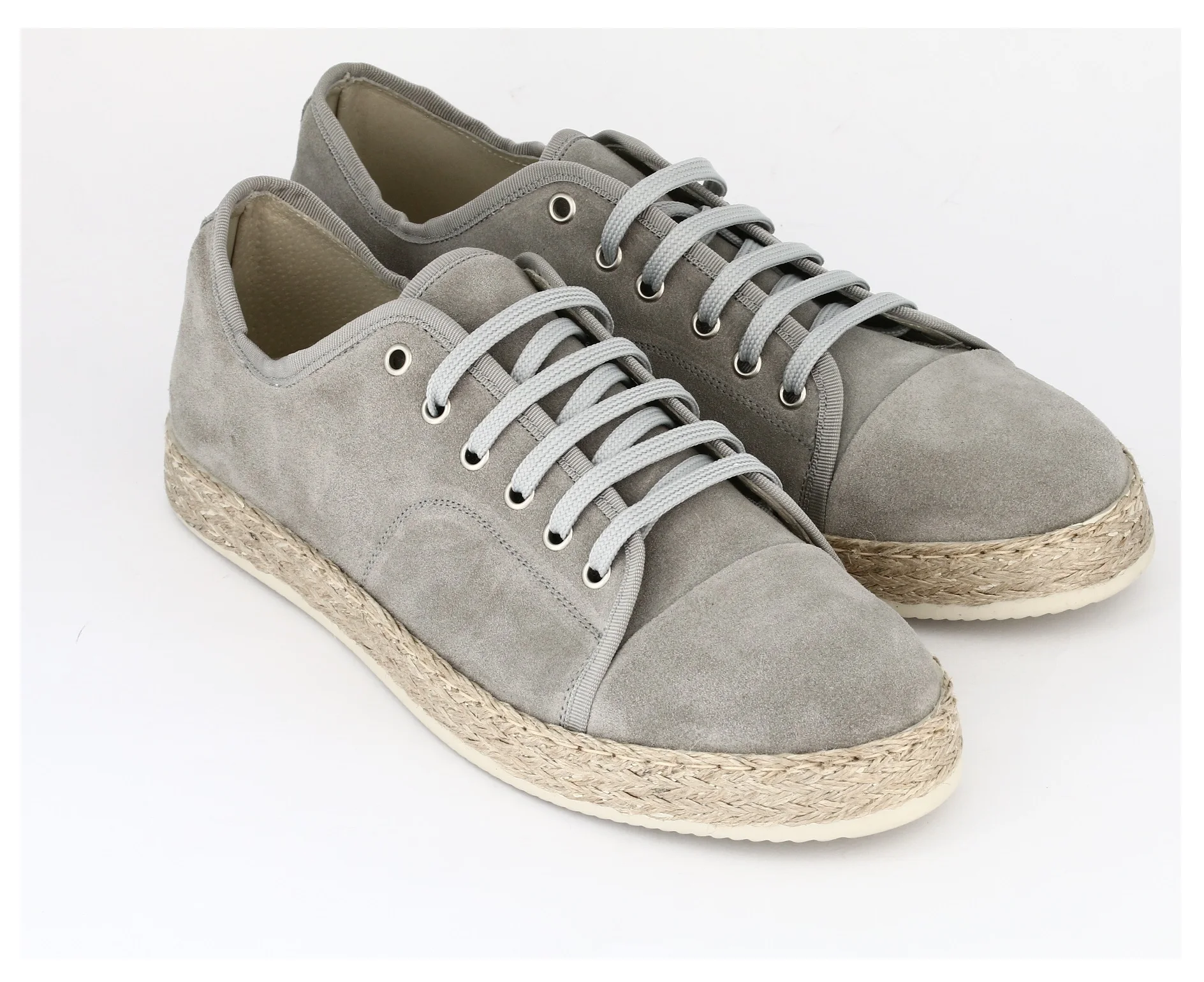 SUEDE SNEAKERS WITH BRAIDED ROPE APPLICATION