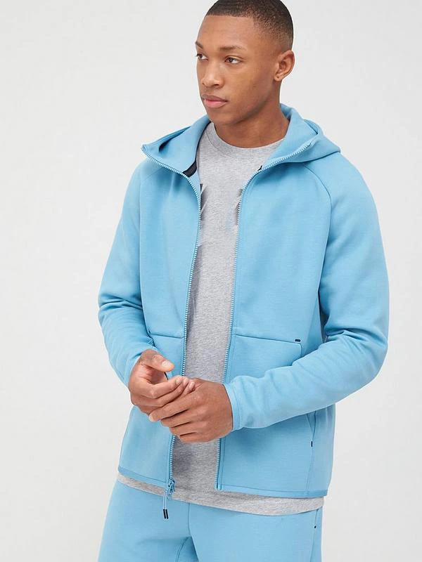 Factory direct sale custom sky blue unisex casual heavy fleece Zipper hoody printed hoodies for men street wear clothing for men