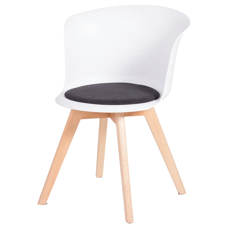 Dining restaurant home modern chair with robust fabric with wooden legs Carmen 9968 - Yellow White