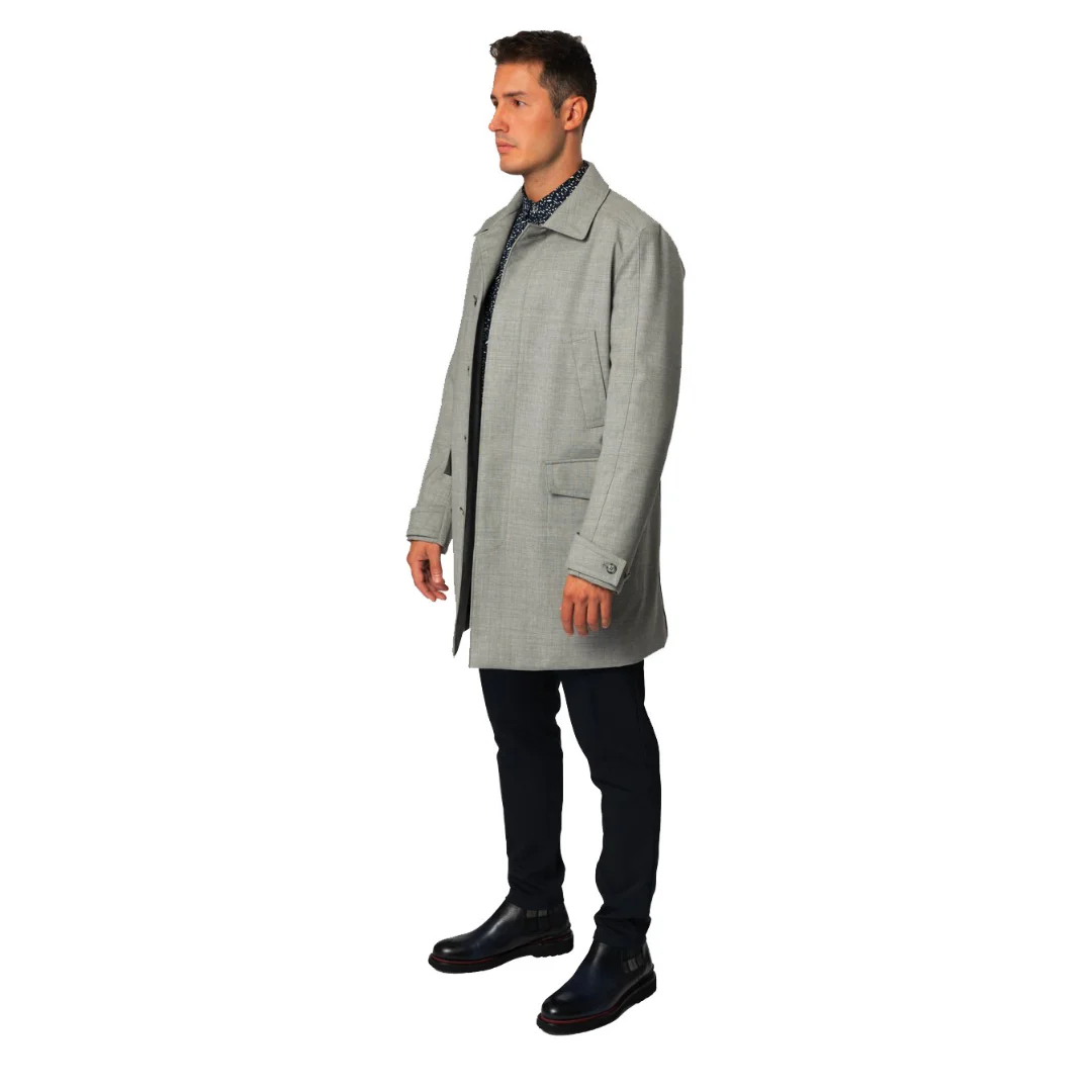 Men Luxury Light Grey Coat Jacket - Medium - SKUDOMADE - Tailormade /Customizable/ full technology