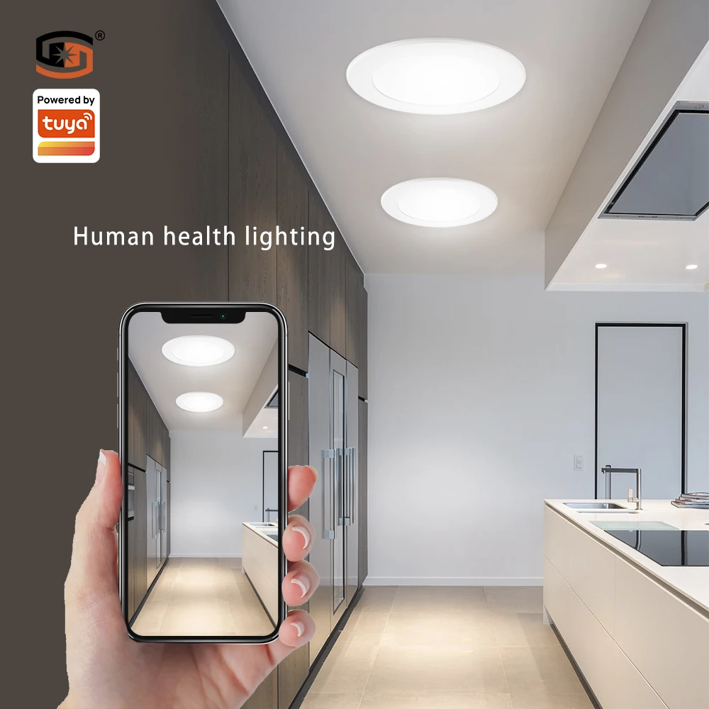 2024 Smart LED Downlight With gateway integrated Tuya RGBCCT  9W Beacon Ceiling lights