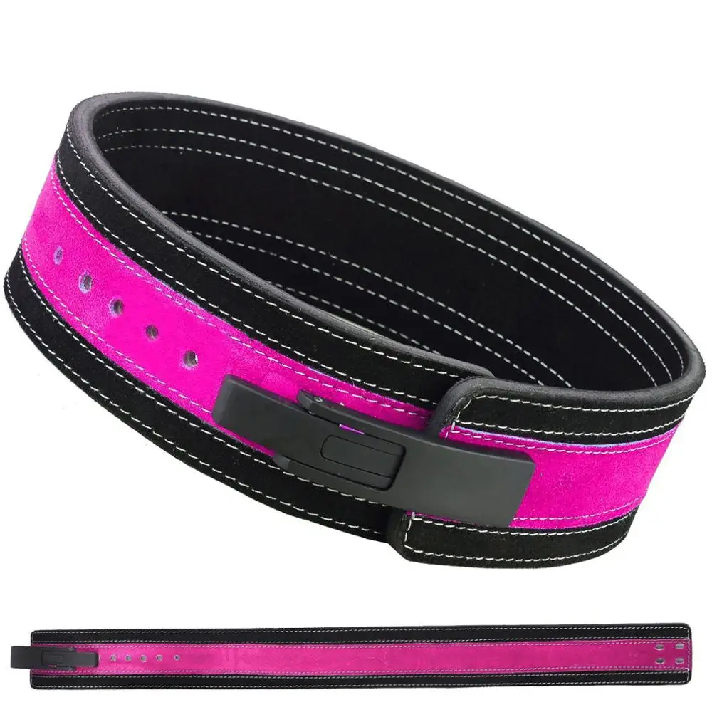 Custom made Weight Lifting Lever Buckle power belt Custom Gym Training Powerlifting cowhide Belt