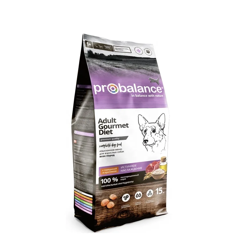 
ProBalance Gourmet Diet Adult dry Food for adult dogs with beef and rabbit, 15 kg 